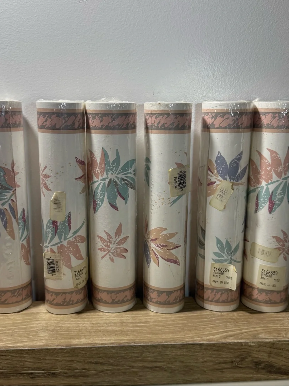 VTG 1980s/1990s Floral Multicolor Wallpaper Rolls Lot of 6, MPN 3166659 D5561B